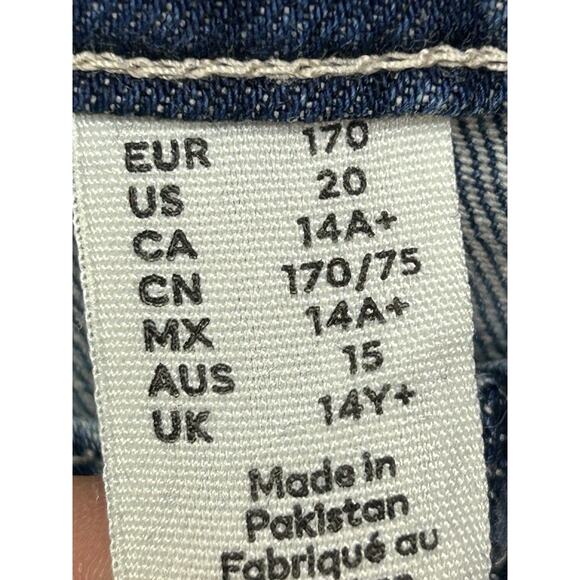 H&M Wide Leg Hi Waist Jeans Girls 20 Womens 2 Blue Denim Hippie‎ Festival - Picture 4 of 9